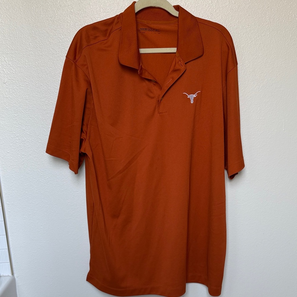 Nike Burnt Orange Dri Fit Polo Shirt 2XL Texas Longhorns